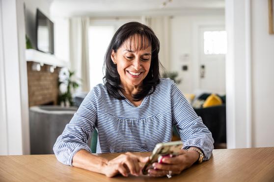 Woman looking at phone